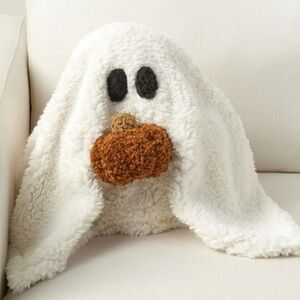 NEW Pottery Barn Gus the Ghost with Pumpkin Pillow